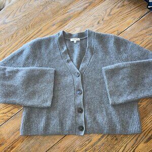 EQUIPMENT FEMME Paz cropped 100% cashmere ribbed cardigan/SOFT!/XL